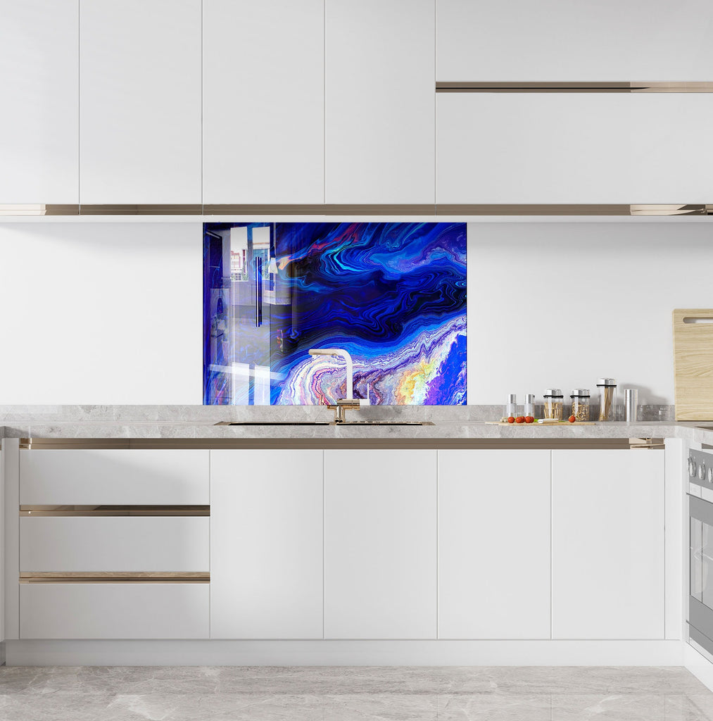 Abstract Tempered Glass Backsplash-BacksplashArtworks