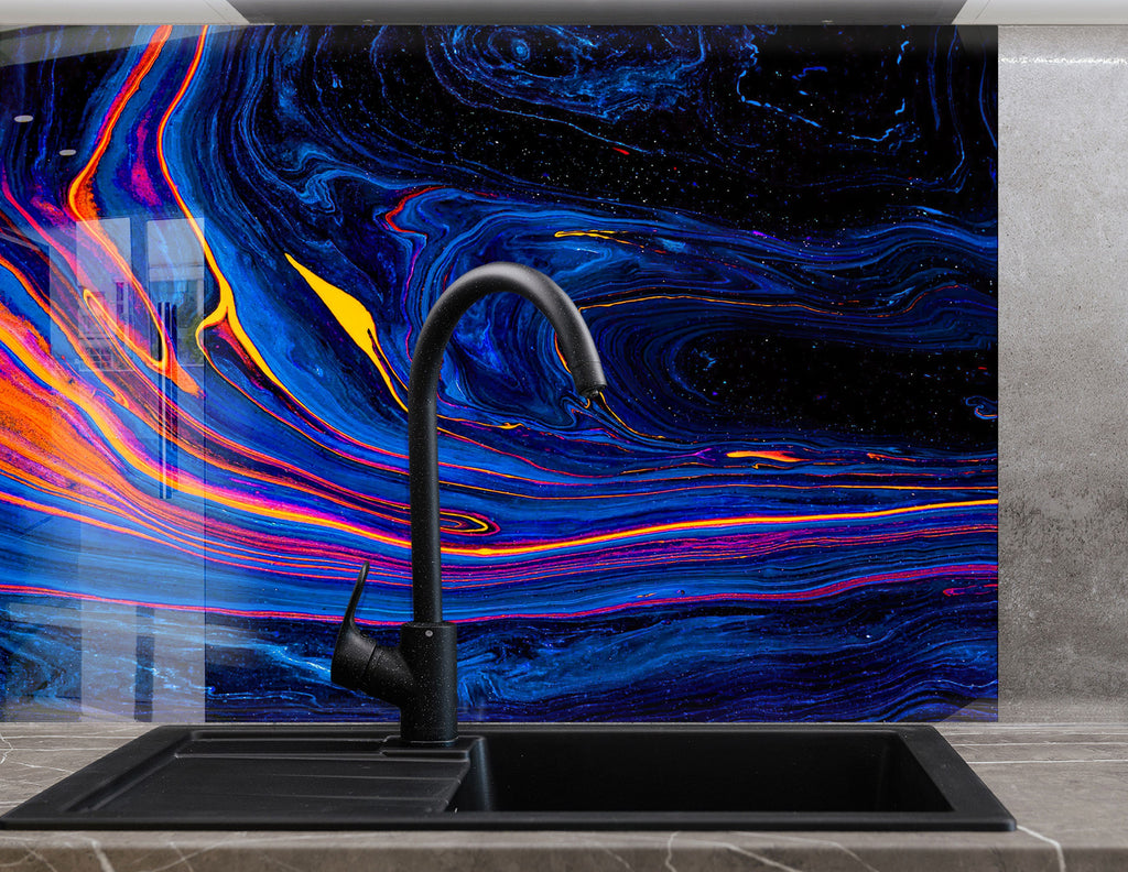 Abstract Tempered Glass Backsplash-BacksplashArtworks