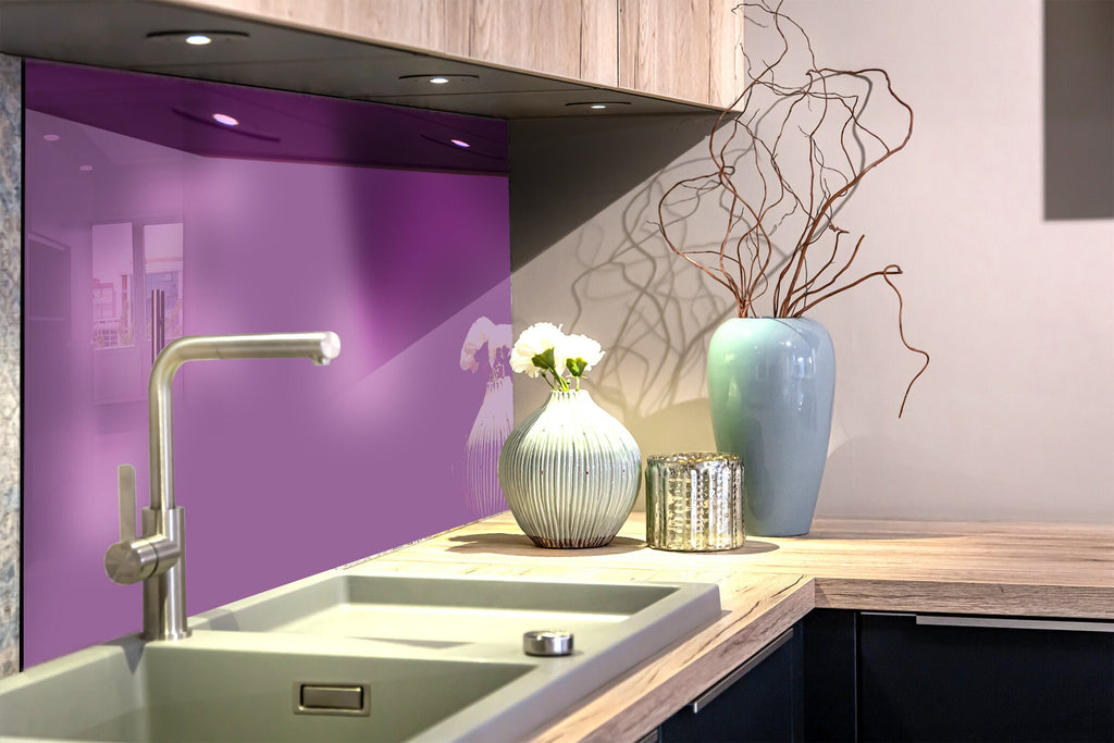 Dusty Plum - Tempered Glass Kitchen Backsplash-BacksplashArtworks