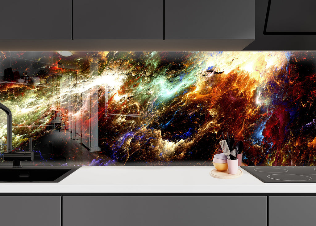 Abstract Tempered Glass Backsplash-BacksplashArtworks