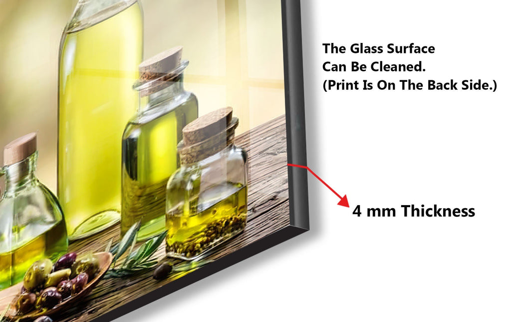 Olive Oil Glass Kitchen Backsplash – Rustic Olive Oil Bottles Design-BacksplashArtworks