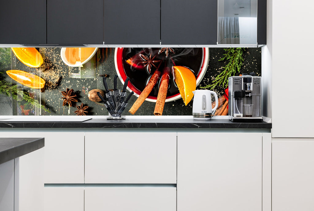 Mulled Spice Bliss - Glass Kitchen Backsplash-BacksplashArtworks