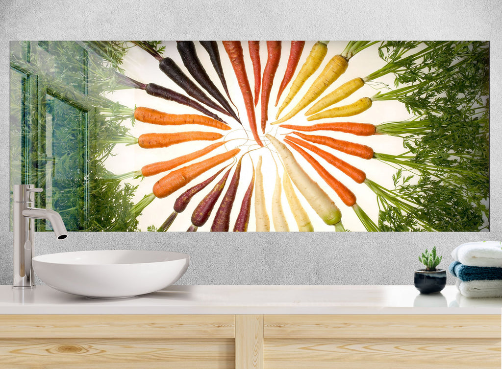 Colorful Carrot Glass Kitchen Backsplash – Vibrant Vegetable Design-BacksplashArtworks