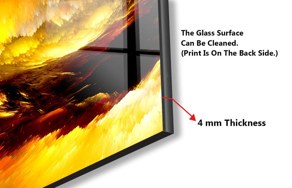 Golden Swirl Abstract - Glass Kitchen Backsplash-BacksplashArtworks