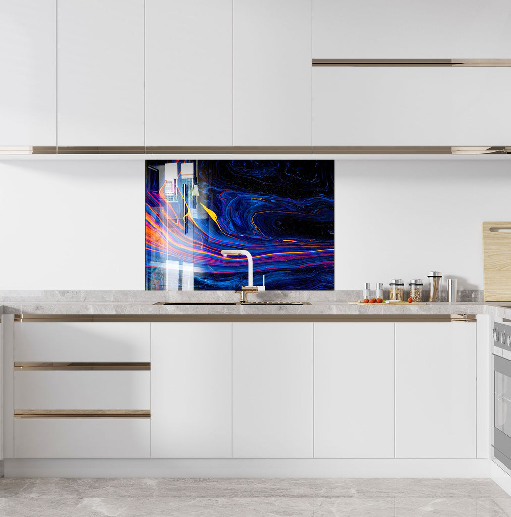 Abstract Tempered Glass Backsplash-BacksplashArtworks