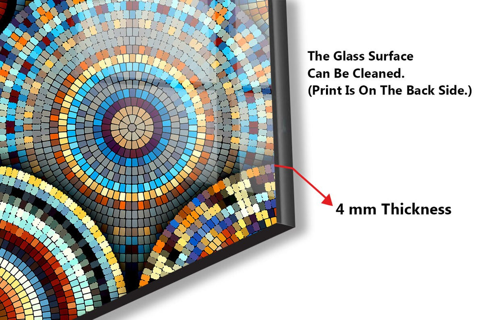 Mosaic Mandala Stained - Glass Kitchen Backsplash-BacksplashArtworks
