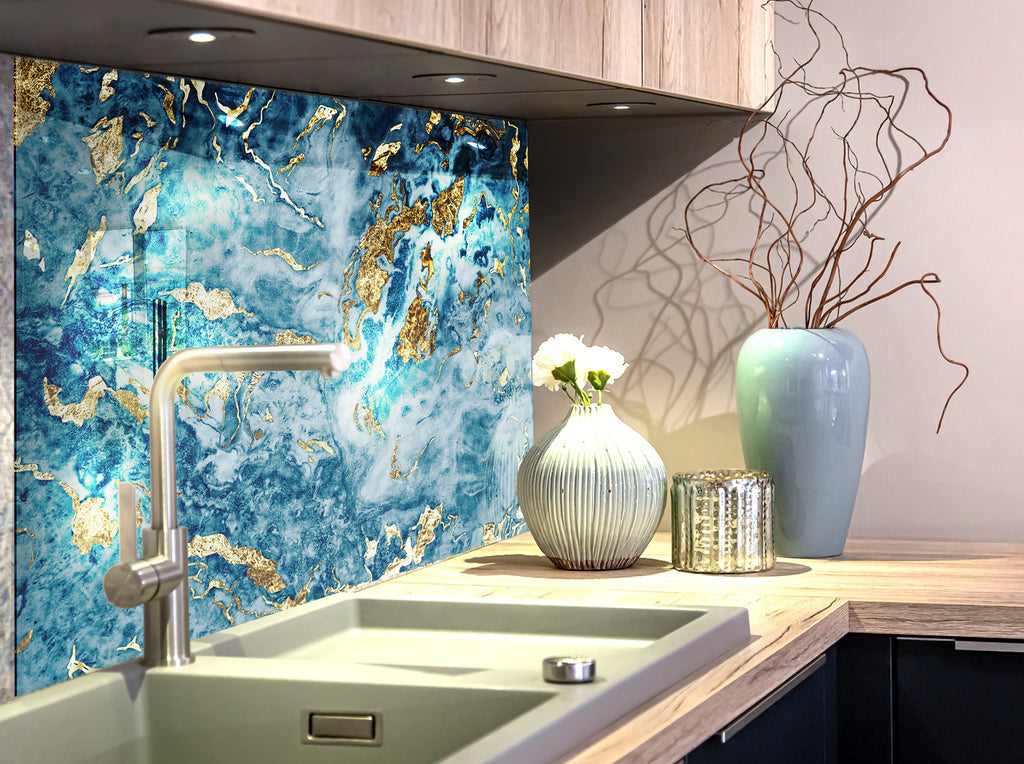 Abstract Tempered Glass Backsplash-BacksplashArtworks