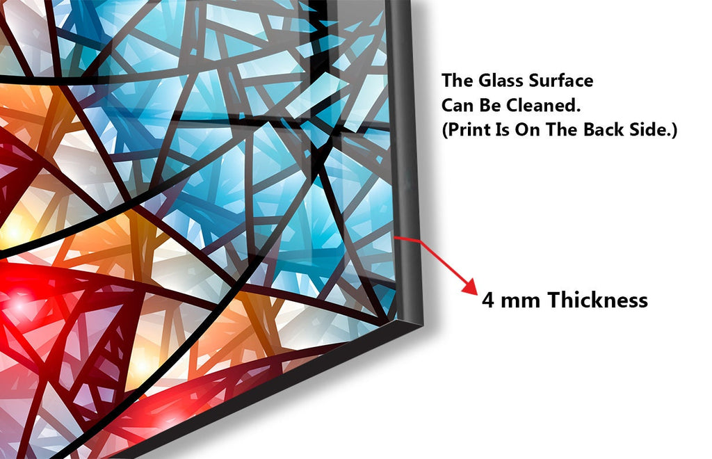Red Modern Stained - Glass Kitchen Backsplash-BacksplashArtworks