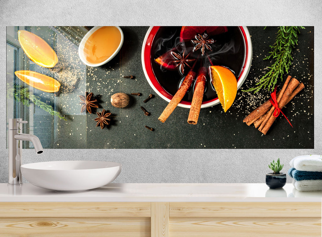 Mulled Spice Bliss - Glass Kitchen Backsplash-BacksplashArtworks