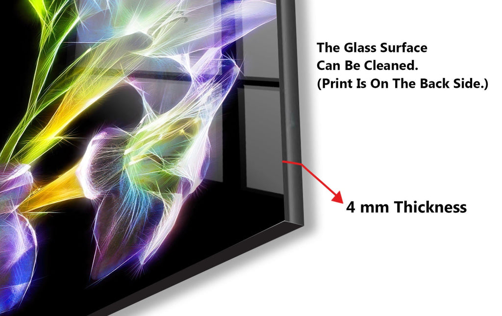 Botanical Floral Tempered Glass Backsplash-BacksplashArtworks