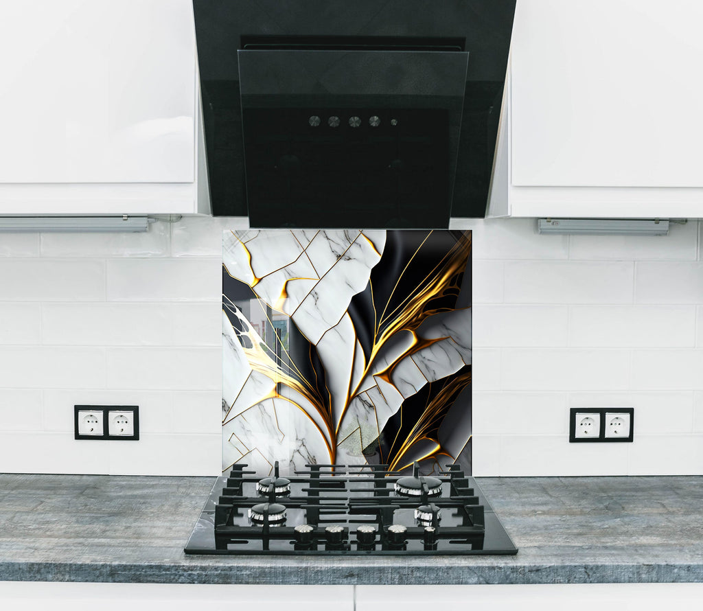 Abstract Tempered Glass Backsplash-BacksplashArtworks