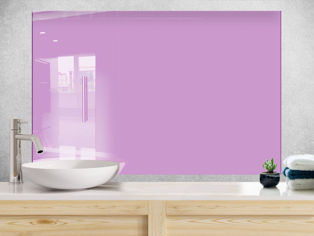 Pale Purple - Tempered Glass Kitchen Backsplash-BacksplashArtworks