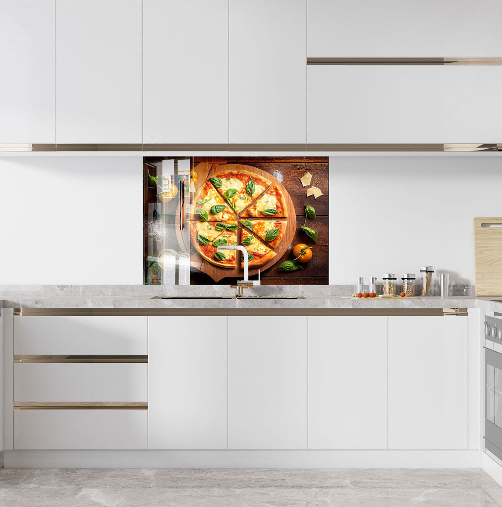 Rustic Italian Pizza - Glass Kitchen Backsplash-BacksplashArtworks
