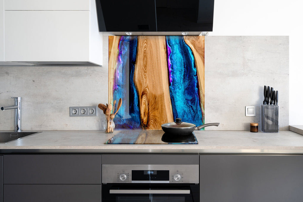 Abstract Tempered Glass Backsplash-BacksplashArtworks