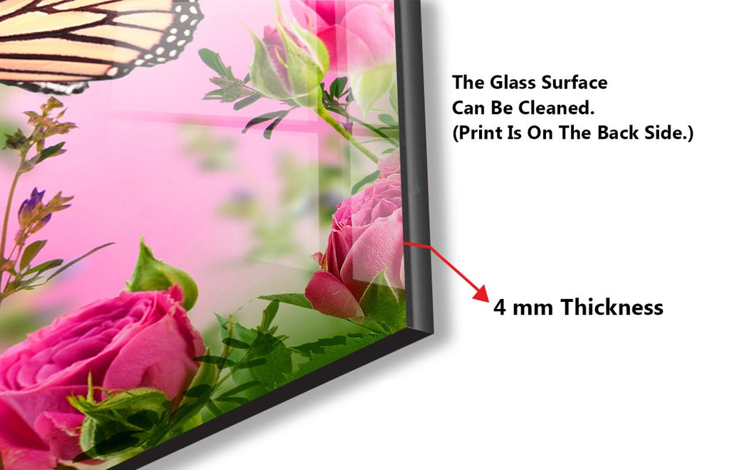 Pink Orchid Tempered Glass Backsplash-BacksplashArtworks