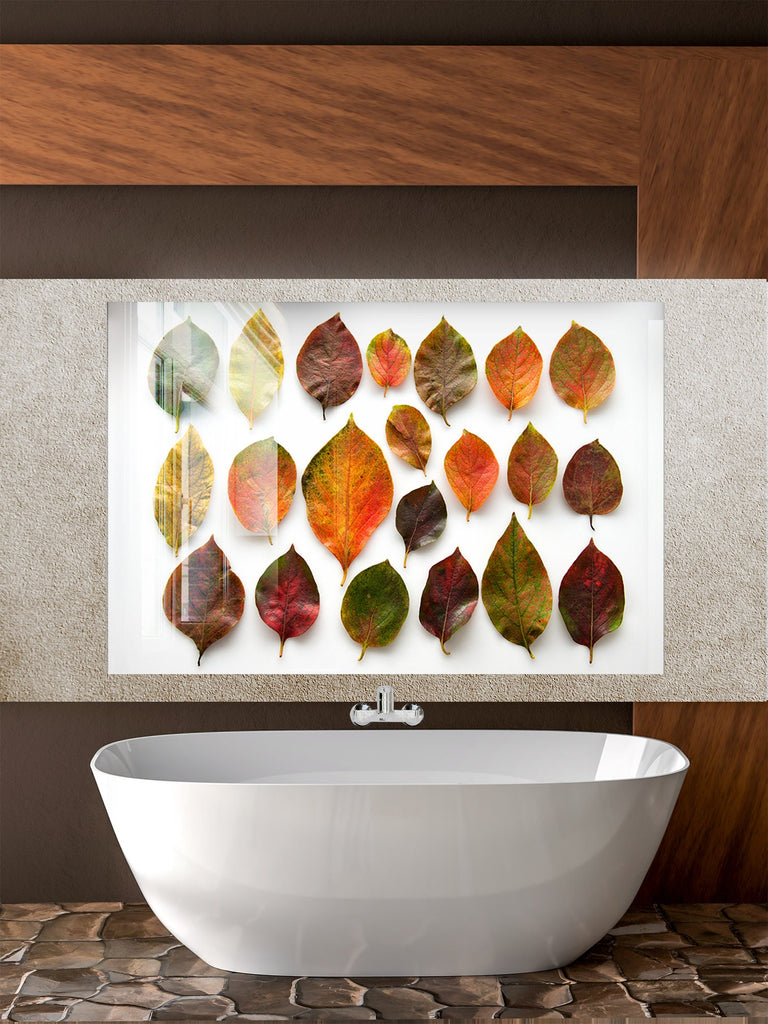 Leaves Tempered Glass Backsplash-BacksplashArtworks