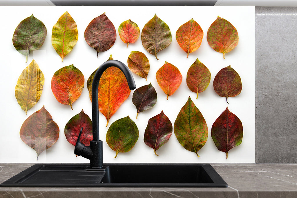 Leaves Tempered Glass Backsplash-BacksplashArtworks