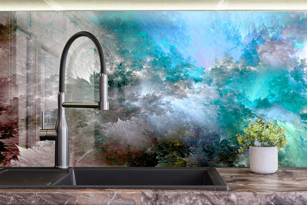 Abstract Tempered Glass Backsplash-BacksplashArtworks
