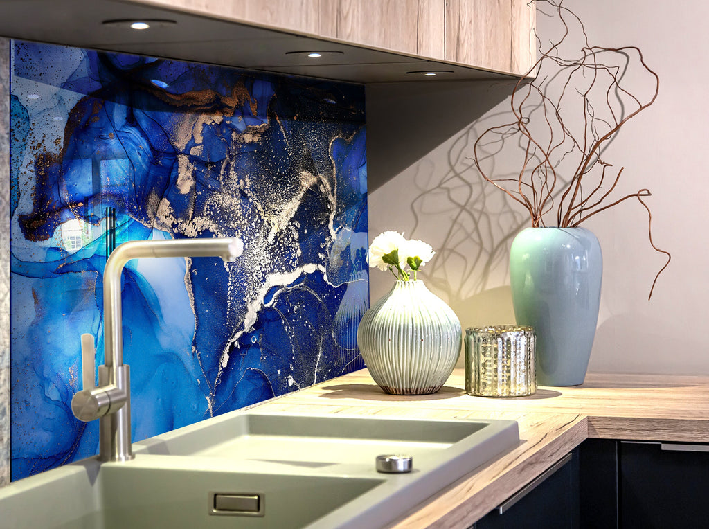 Abstract Tempered Glass Backsplash-BacksplashArtworks