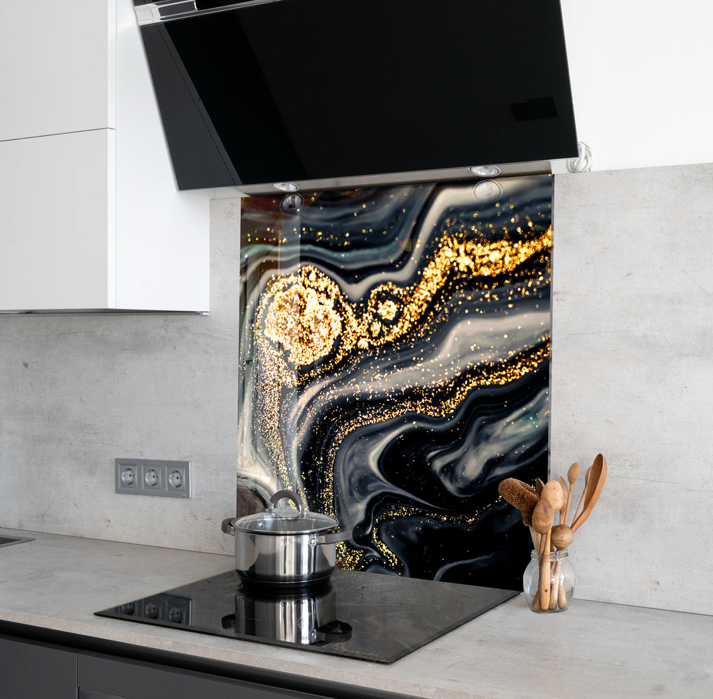Abstract Tempered Glass Backsplash-BacksplashArtworks