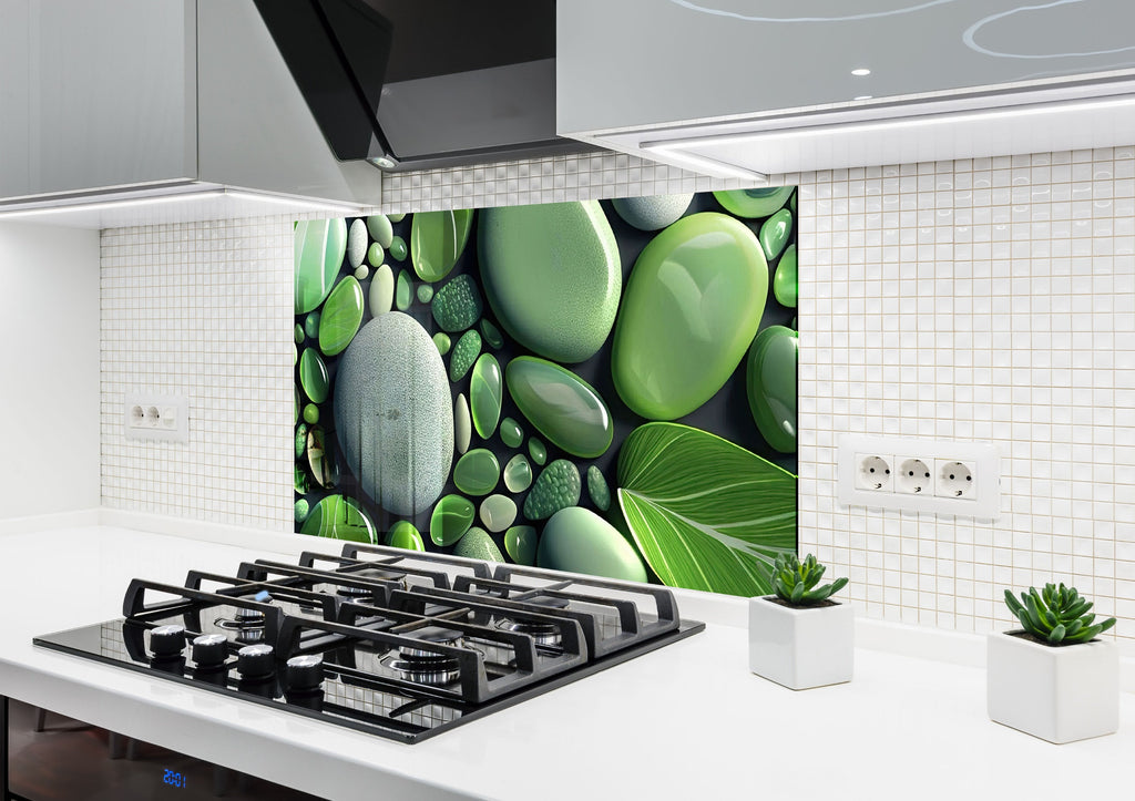 Zen Spa Stones Tempered Glass Backsplash-BacksplashArtworks