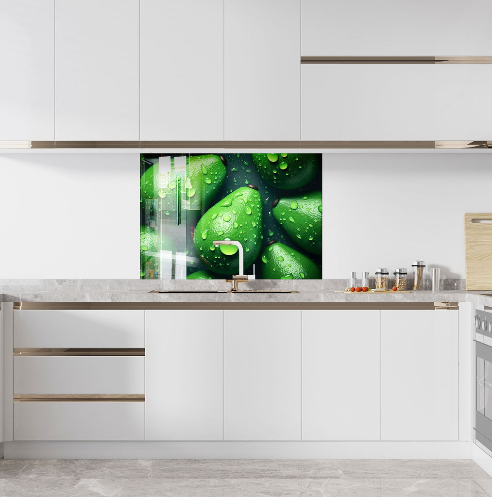 Fresh Avocado Glass Kitchen Backsplash – Refreshing Green Design-BacksplashArtworks