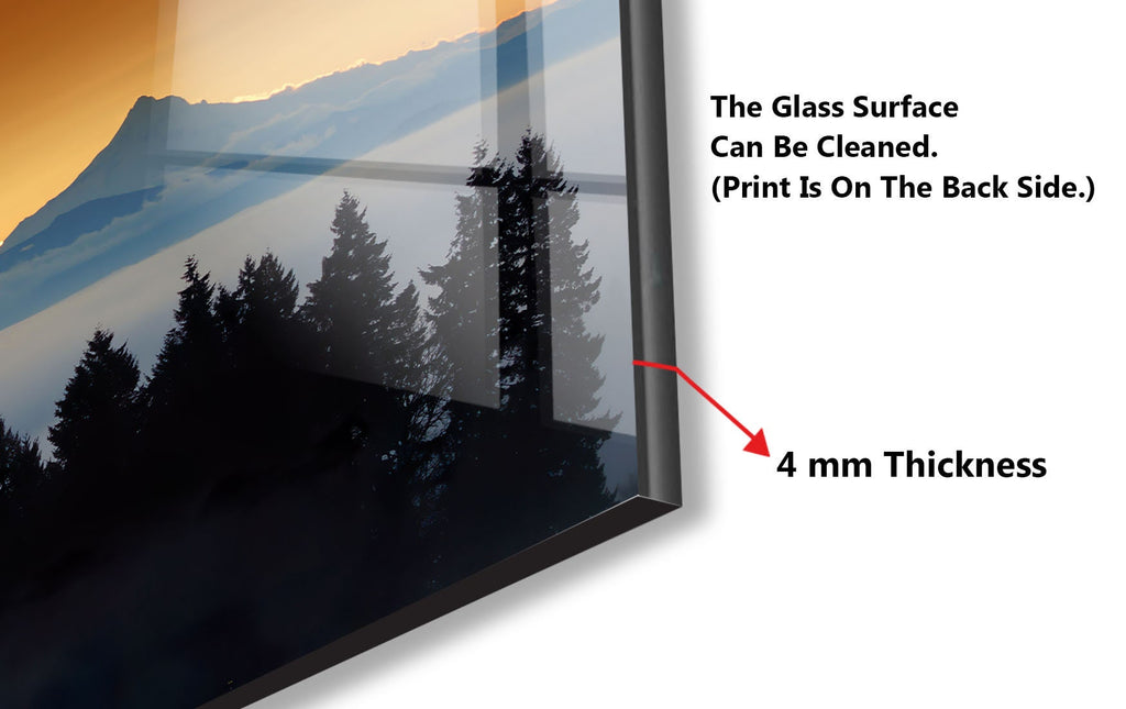 Mountain Sunset Mist - Glass Kitchen Backsplash-BacksplashArtworks