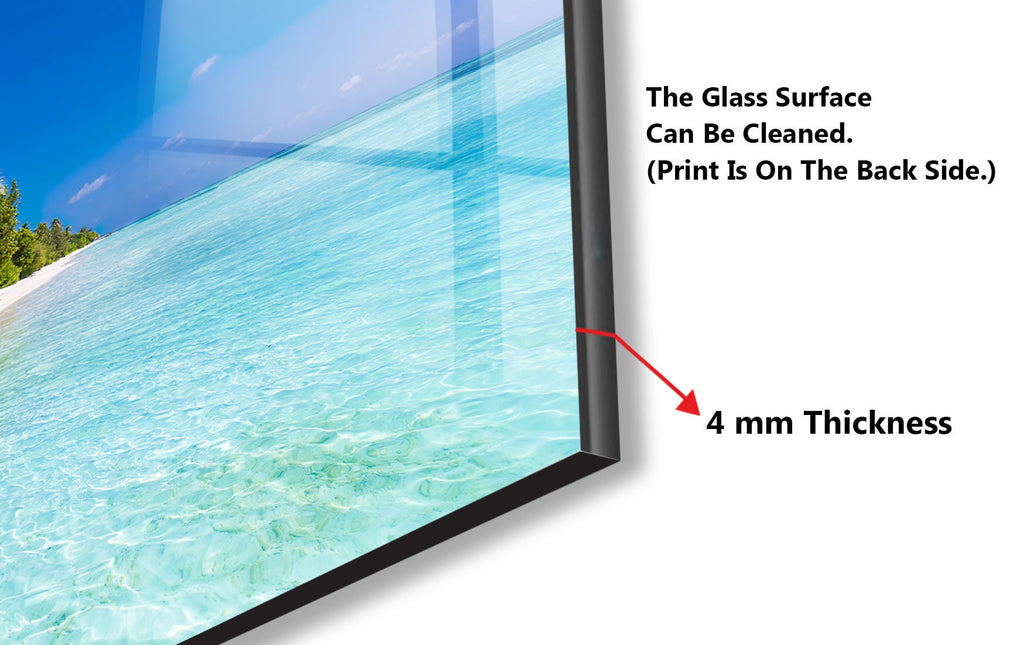 Tropical White Sand Beach Wall Art – Glass Backsplash-BacksplashArtworks