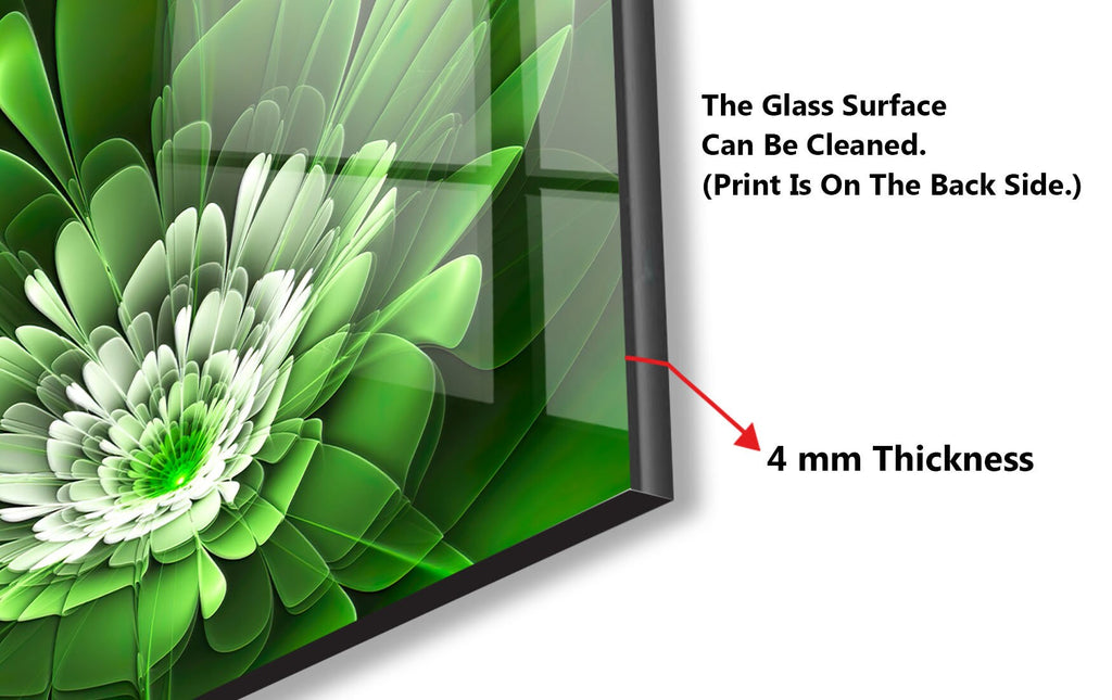 Botanical Floral Tempered Glass Backsplash-BacksplashArtworks
