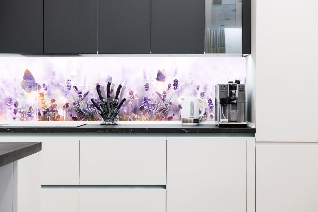 Botanical Floral Tempered Glass Backsplash-BacksplashArtworks