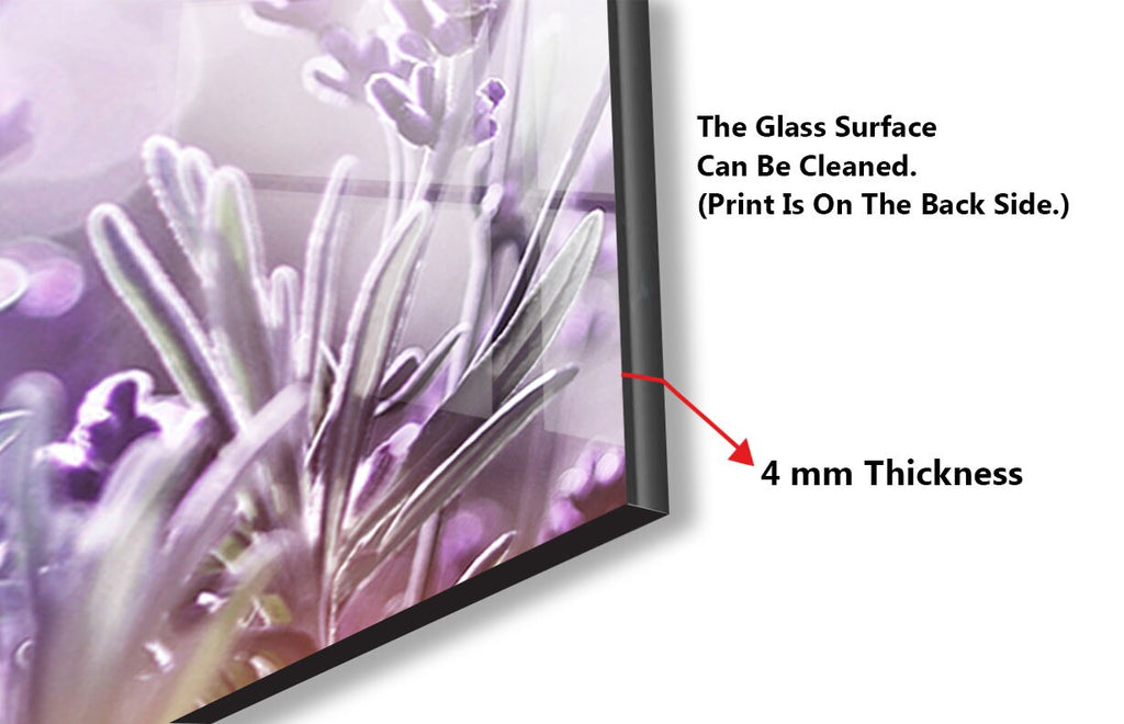 Botanical Floral Tempered Glass Backsplash-BacksplashArtworks