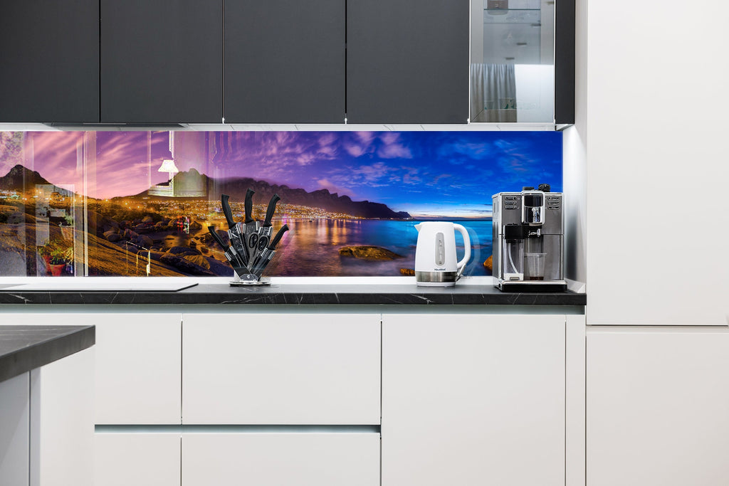 City Lights at Night - Glass Kitchen Backsplash-BacksplashArtworks