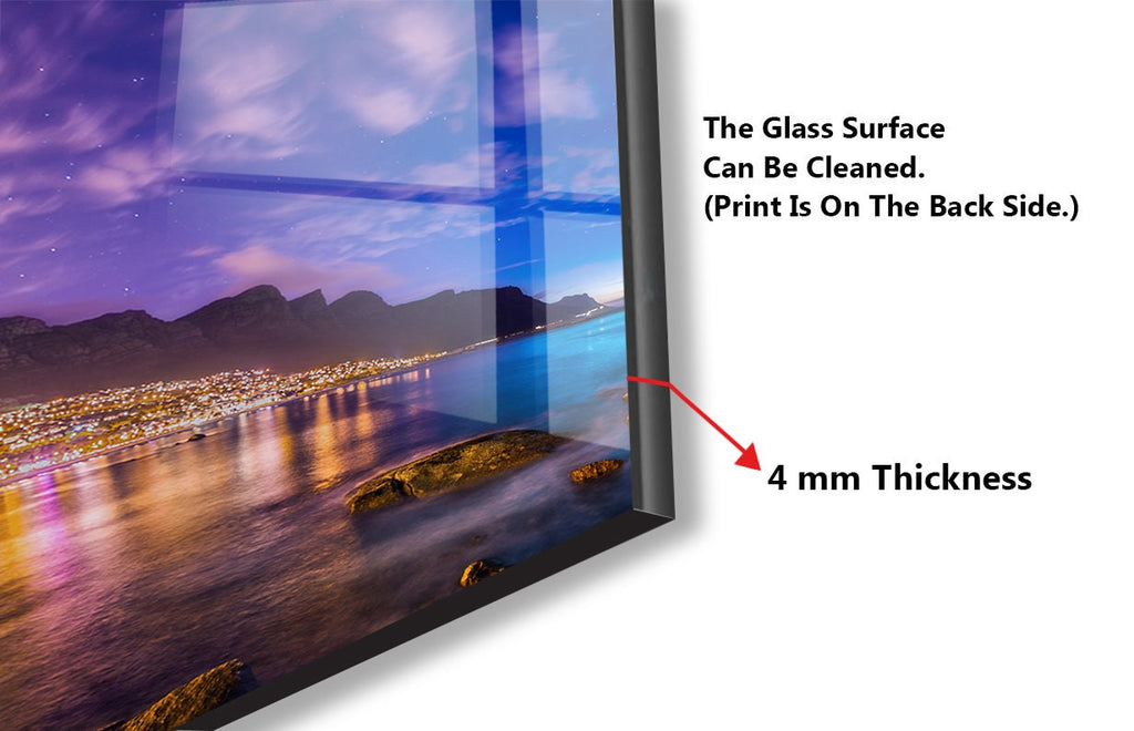 City Lights at Night - Glass Kitchen Backsplash-BacksplashArtworks
