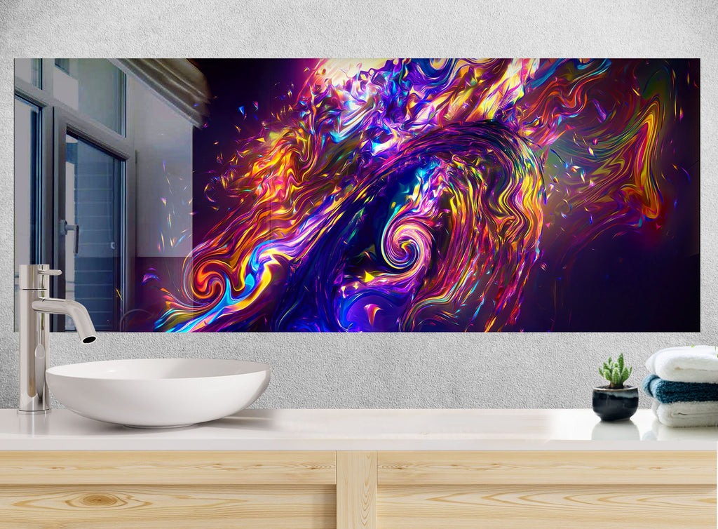 Abstract Tempered Glass Backsplash-BacksplashArtworks
