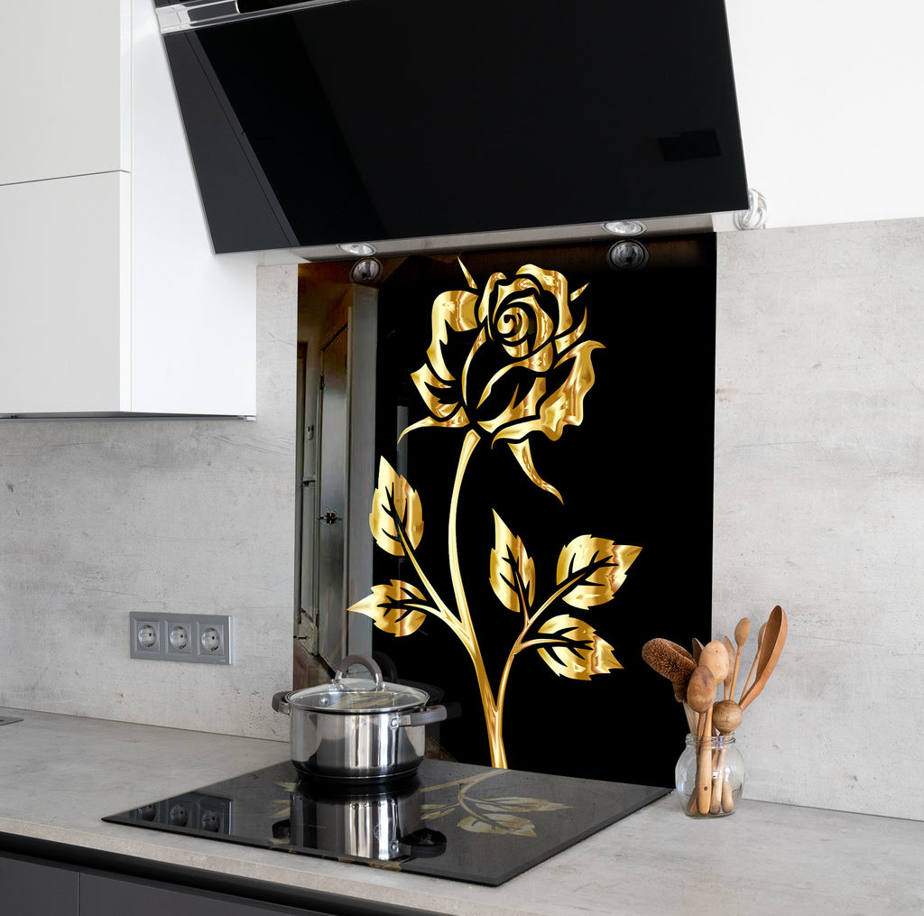 Botanical Floral Tempered Glass Backsplash-BacksplashArtworks