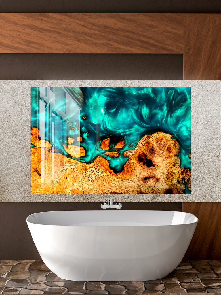 Abstract Tempered Glass Backsplash-BacksplashArtworks