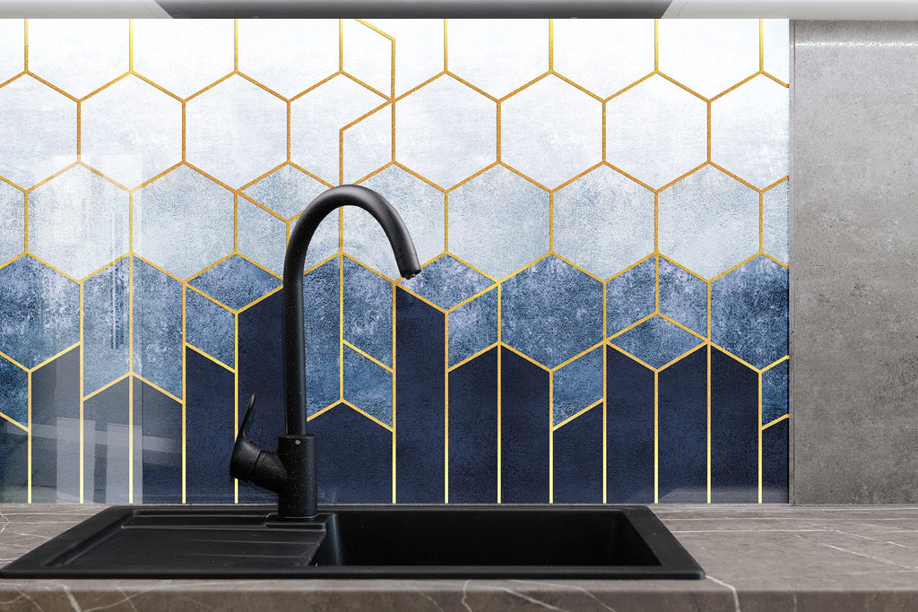 Abstract Tempered Glass Backsplash-BacksplashArtworks