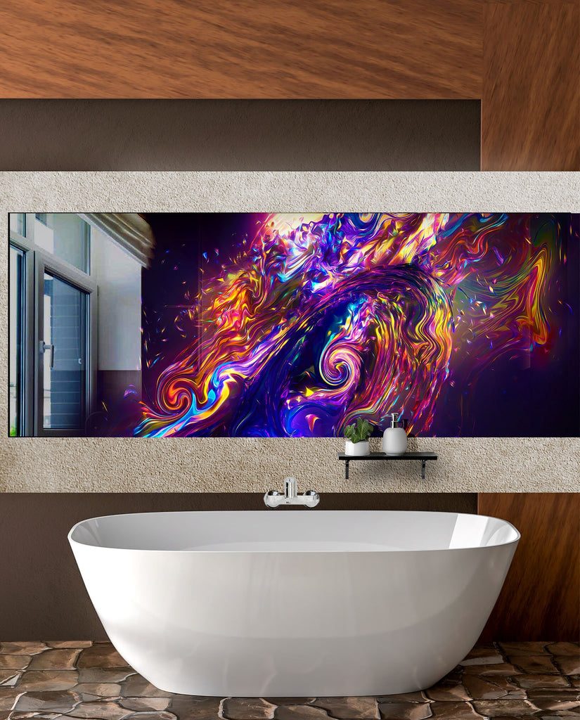 Abstract Tempered Glass Backsplash-BacksplashArtworks
