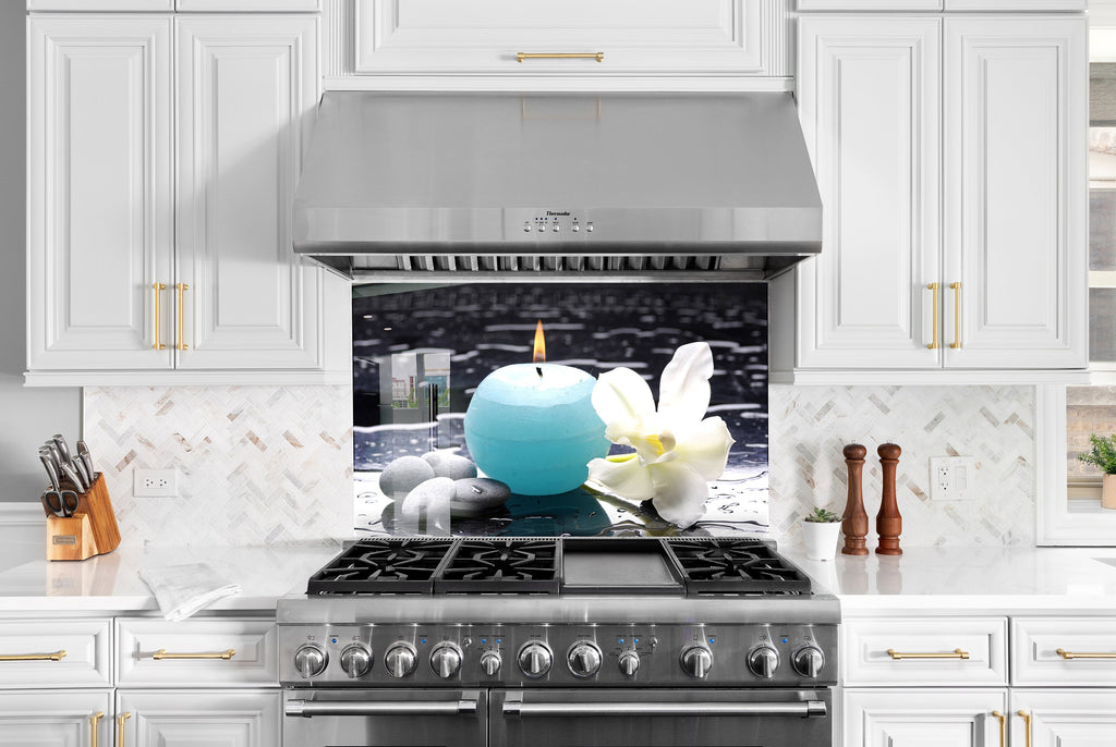 Zen Spa Stones Tempered Glass Backsplash-BacksplashArtworks