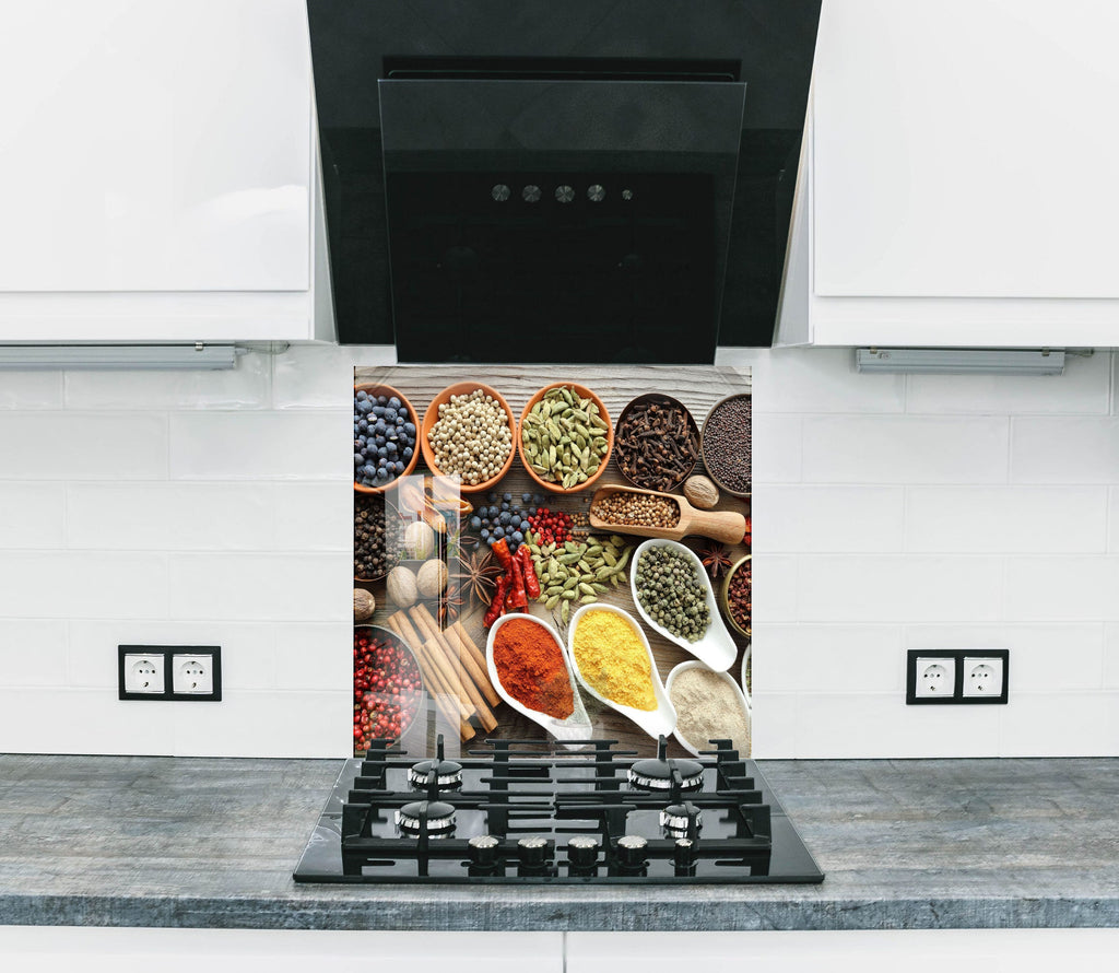 Spice Bomb - Glass Kitchen Backsplash-BacksplashArtworks