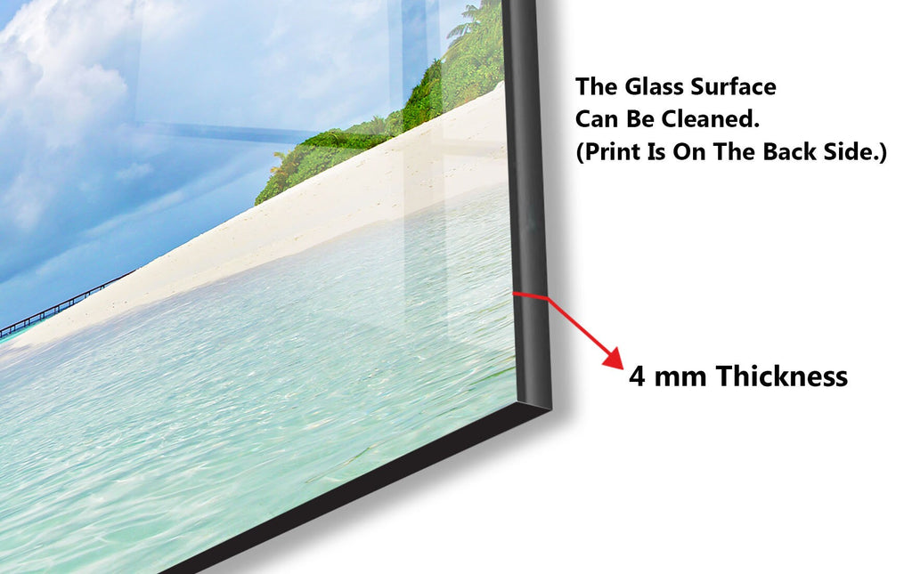 Tropical Beach Paradise Wall Art – Tempered Glass Kitchen Backsplash-BacksplashArtworks
