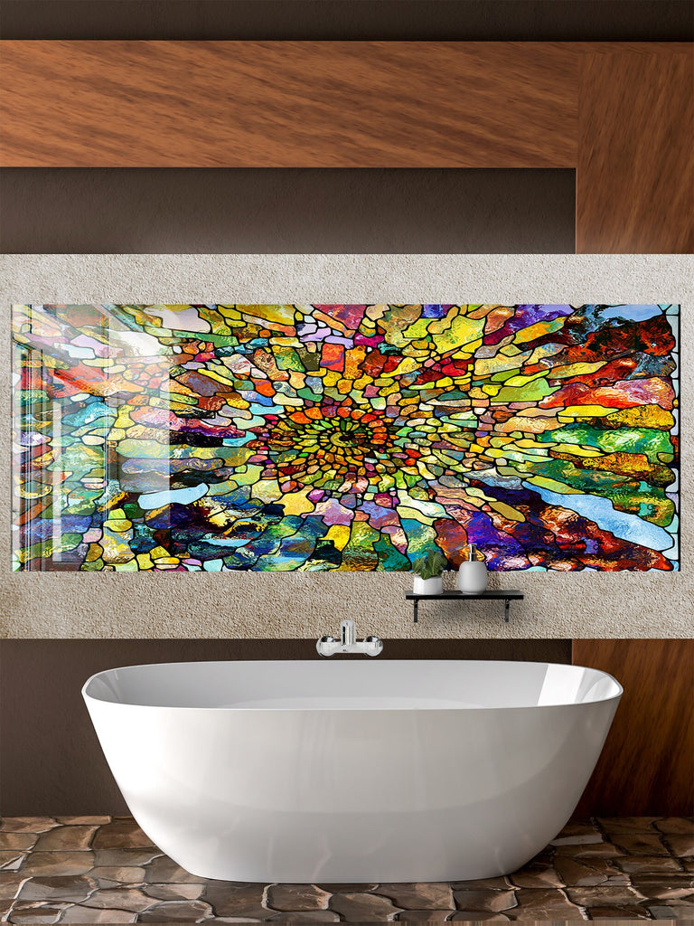 Abstract Tempered Glass Backsplash-BacksplashArtworks