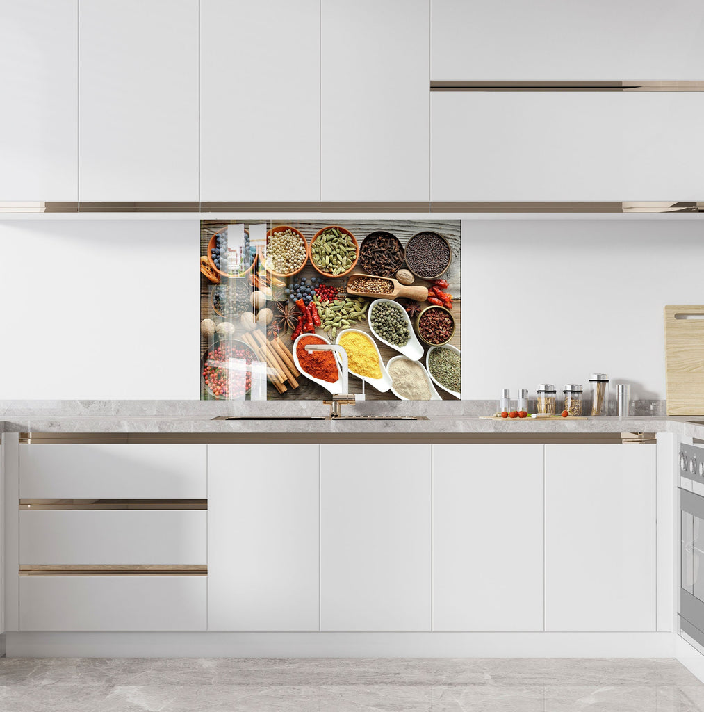 Spice Bomb - Glass Kitchen Backsplash-BacksplashArtworks