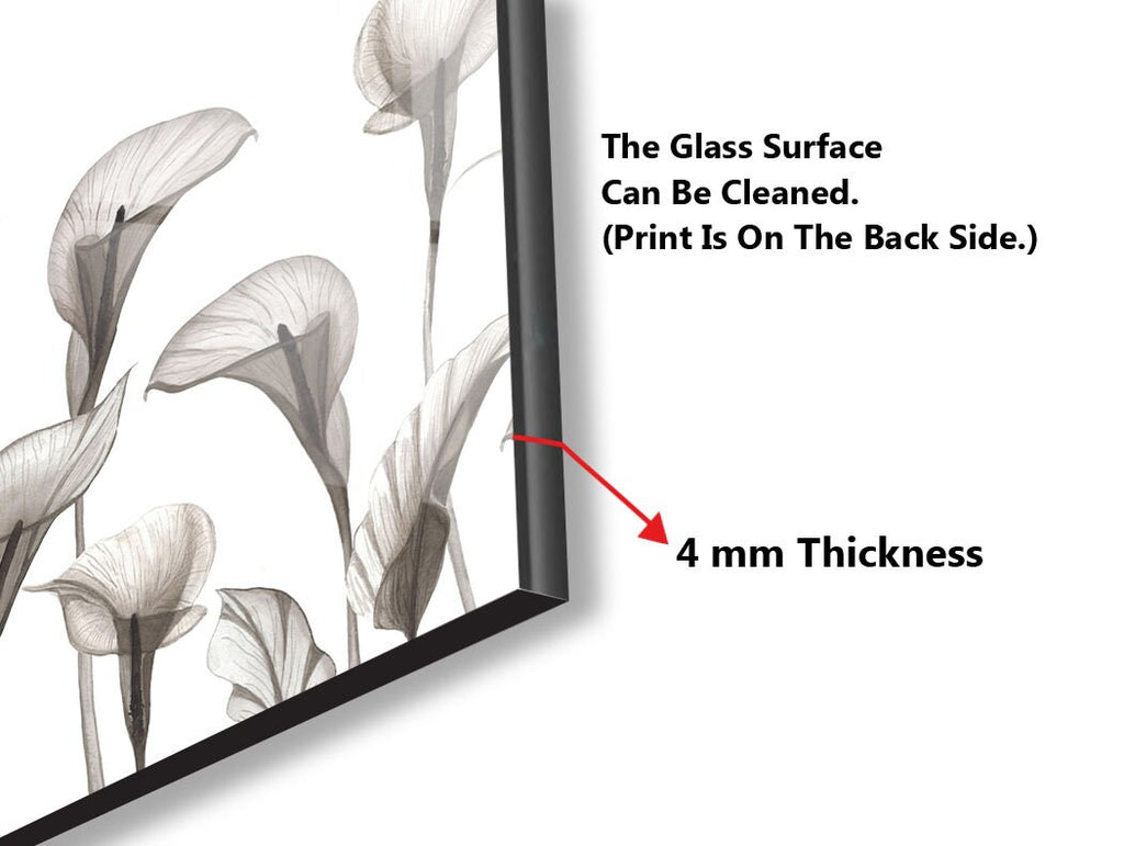 Botanical Floral Tempered Glass Backsplash-BacksplashArtworks