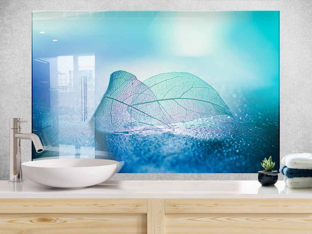 Botanical Floral Tempered Glass Backsplash-BacksplashArtworks