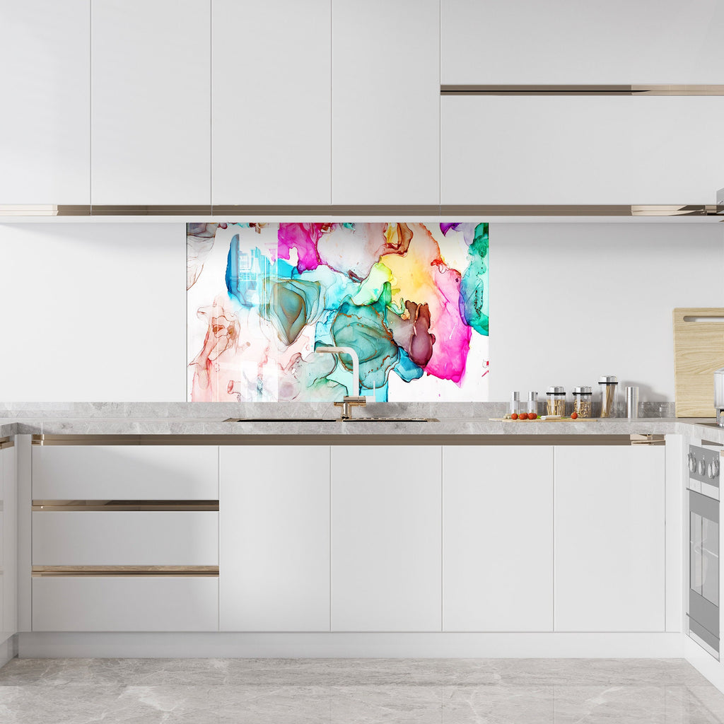 Abstract Tempered Glass Backsplash-BacksplashArtworks