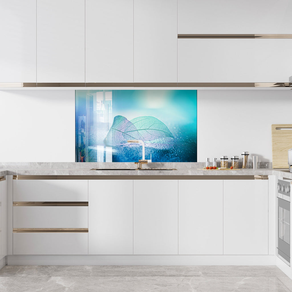 Botanical Floral Tempered Glass Backsplash-BacksplashArtworks