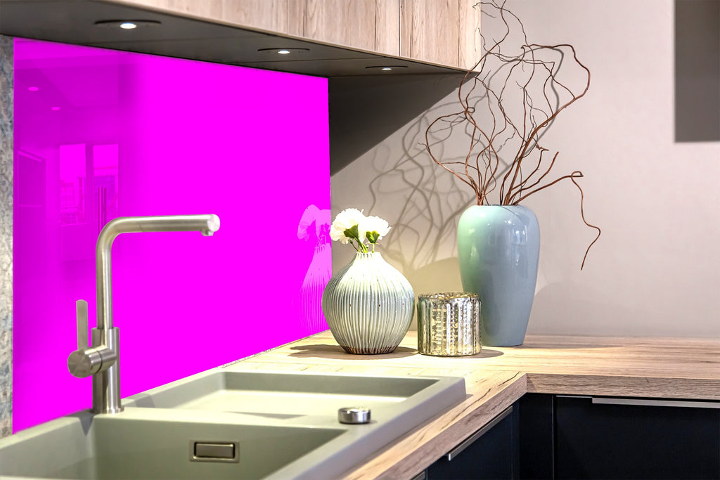 Neon Pink - Glass Kitchen Backsplash-BacksplashArtworks