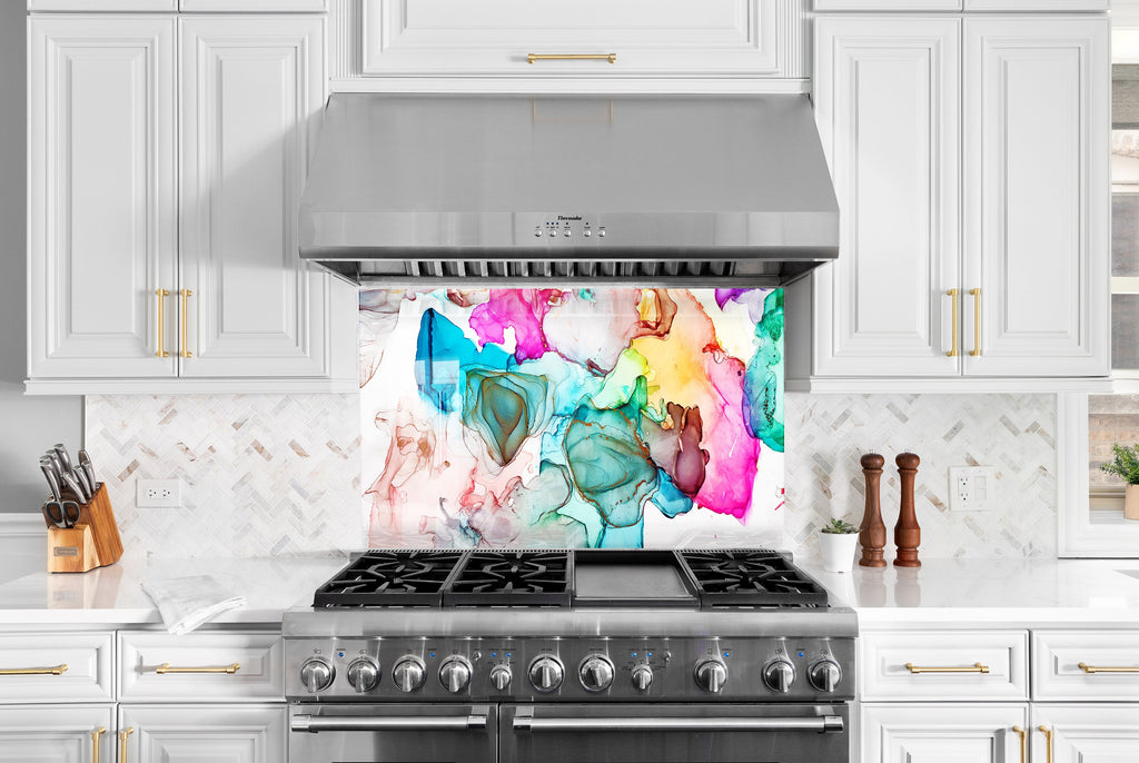 Abstract Tempered Glass Backsplash-BacksplashArtworks