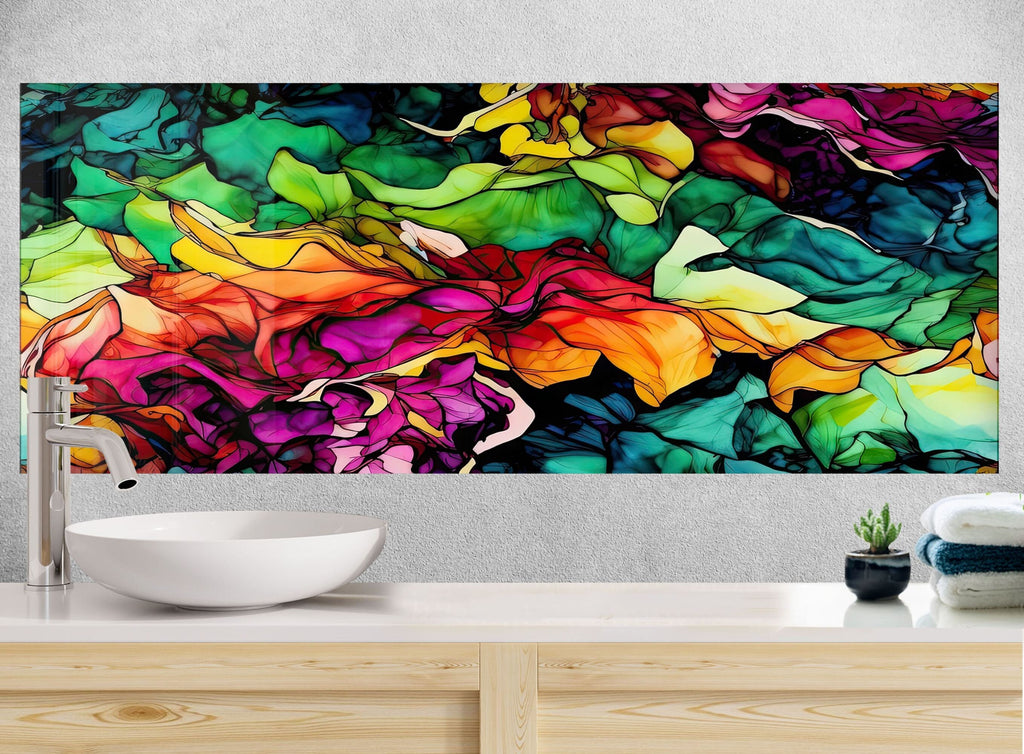 Modern Artistic Design - Glass Kitchen Backsplash-BacksplashArtworks